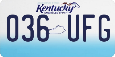 KY license plate 036UFG