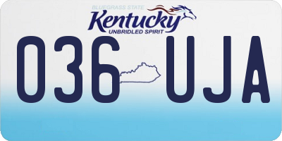 KY license plate 036UJA