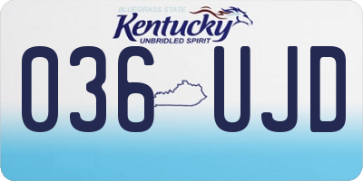 KY license plate 036UJD
