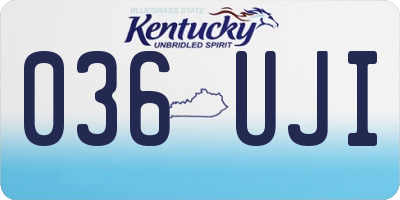 KY license plate 036UJI