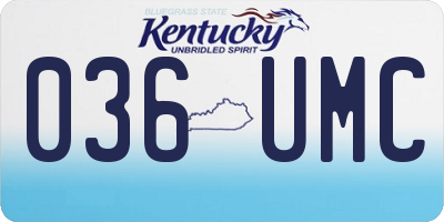 KY license plate 036UMC