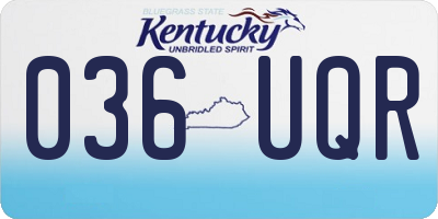 KY license plate 036UQR