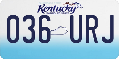 KY license plate 036URJ