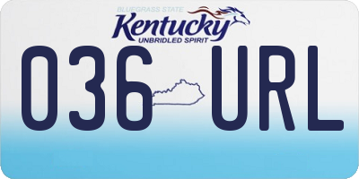 KY license plate 036URL