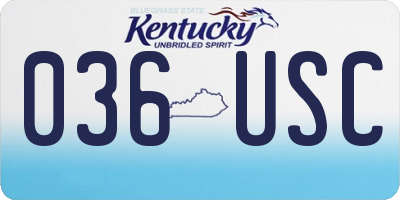 KY license plate 036USC