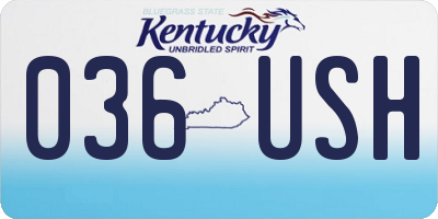 KY license plate 036USH