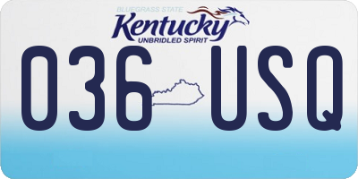 KY license plate 036USQ