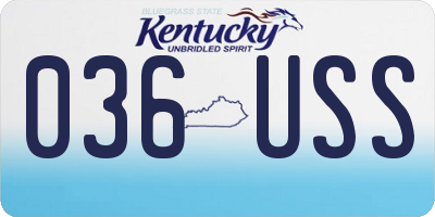 KY license plate 036USS
