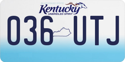 KY license plate 036UTJ