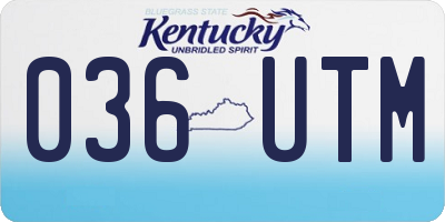KY license plate 036UTM