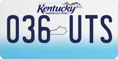 KY license plate 036UTS
