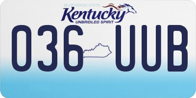 KY license plate 036UUB