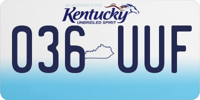 KY license plate 036UUF