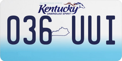 KY license plate 036UUI
