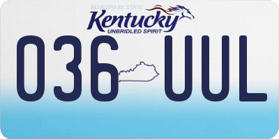 KY license plate 036UUL