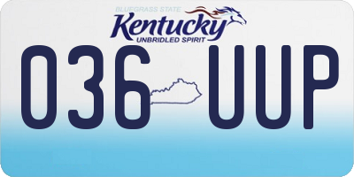 KY license plate 036UUP