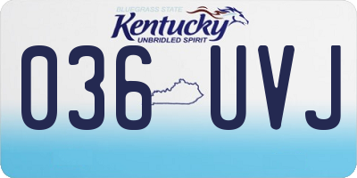 KY license plate 036UVJ