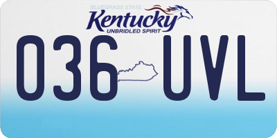 KY license plate 036UVL