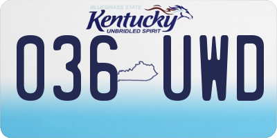 KY license plate 036UWD
