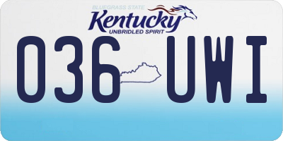KY license plate 036UWI