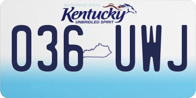 KY license plate 036UWJ