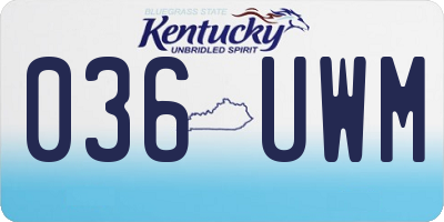 KY license plate 036UWM