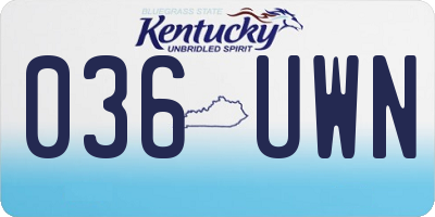 KY license plate 036UWN