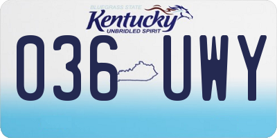 KY license plate 036UWY