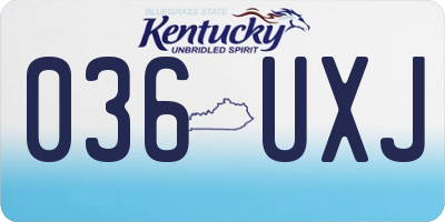 KY license plate 036UXJ
