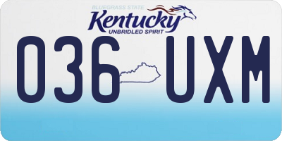 KY license plate 036UXM