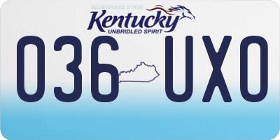 KY license plate 036UXO