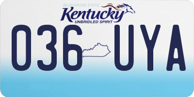 KY license plate 036UYA