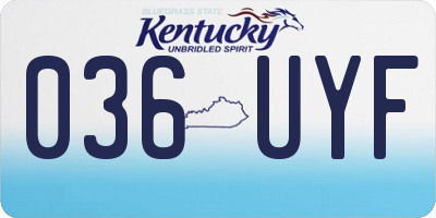 KY license plate 036UYF