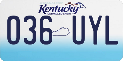 KY license plate 036UYL