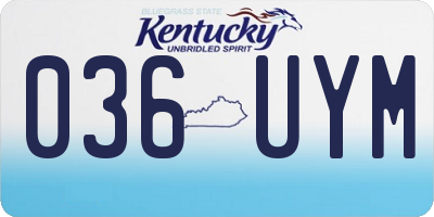 KY license plate 036UYM