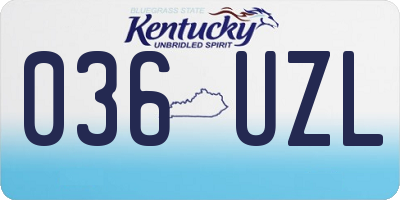 KY license plate 036UZL
