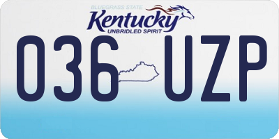 KY license plate 036UZP