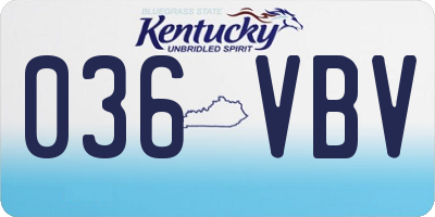 KY license plate 036VBV