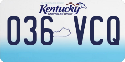 KY license plate 036VCQ