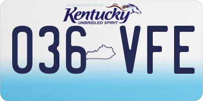 KY license plate 036VFE