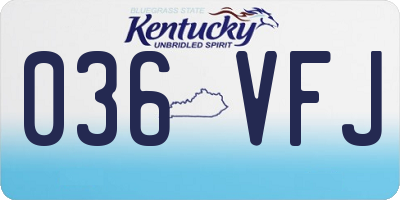KY license plate 036VFJ