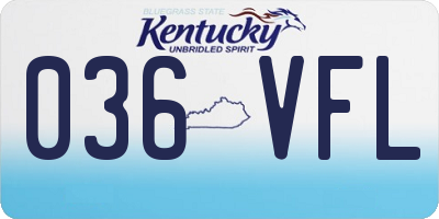 KY license plate 036VFL