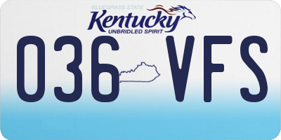 KY license plate 036VFS