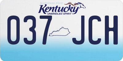 KY license plate 037JCH