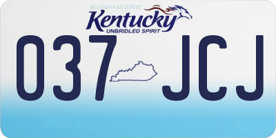 KY license plate 037JCJ