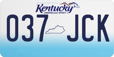 KY license plate 037JCK