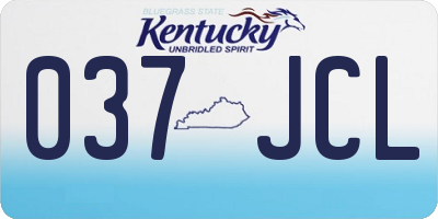 KY license plate 037JCL