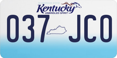 KY license plate 037JCO