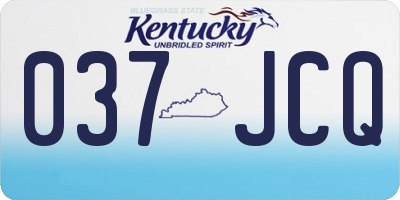 KY license plate 037JCQ