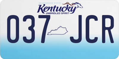 KY license plate 037JCR